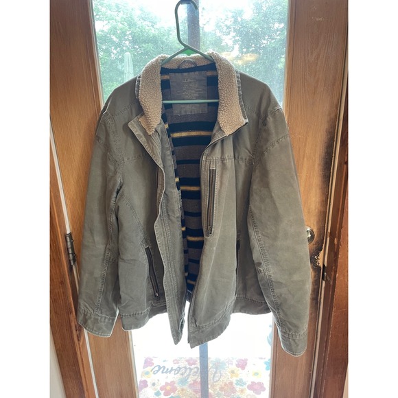 L.L.Bean‎ Insulated Jacket Sherpa Collar Full Zip Barn Coat XXL - Picture 1 of 9